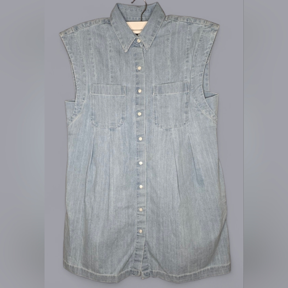Banana Republic Sleeveless Denim Shirt - Size M, Oversized Fit NWT